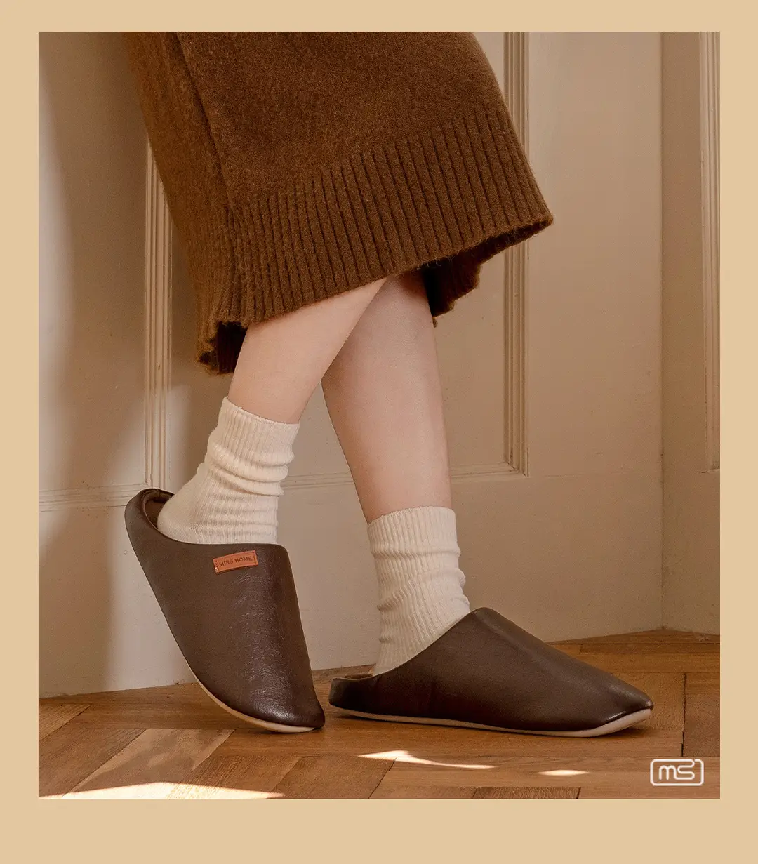 Mingsheng Home Pu Classy Cotton Slippers for Women Winter Indoor Silent Anti-Slip Couple Home Warm Autumn and Winter Men — feature 9