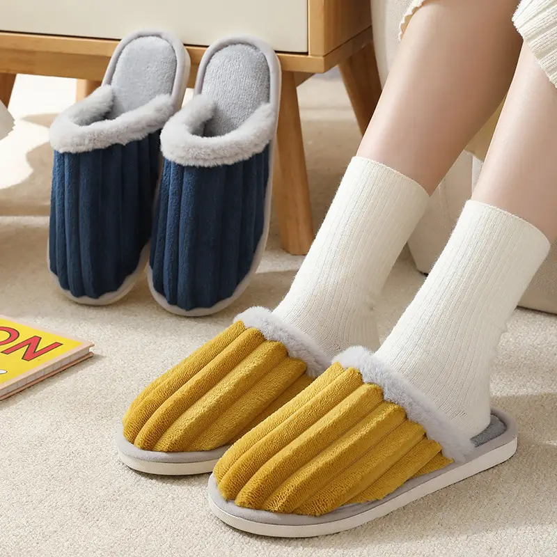 Cute Winter Cotton Slippers for Men, Suitable for Home Use in Autumn and Winter, Indoor Warm Non-Slip Couple's Plush Cotton Slippers for Women - Image 5