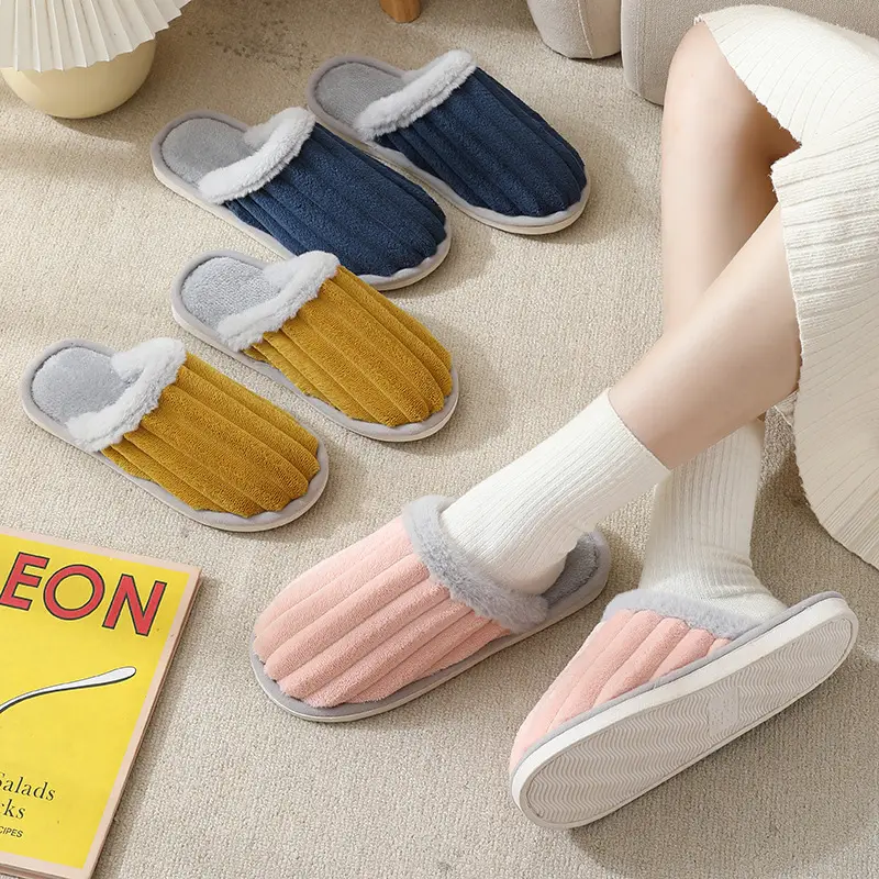 Cute Winter Cotton Slippers for Men, Suitable for Home Use in Autumn and Winter, Indoor Warm Non-Slip Couple's Plush Cotton Slippers for Women - Image 6