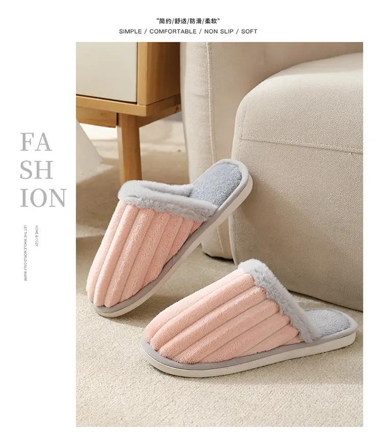 Cute Winter Cotton Slippers for Men, Suitable for Home Use in Autumn and Winter, Indoor Warm Non-Slip Couple's Plush Cotton Slippers for Women — feature 11