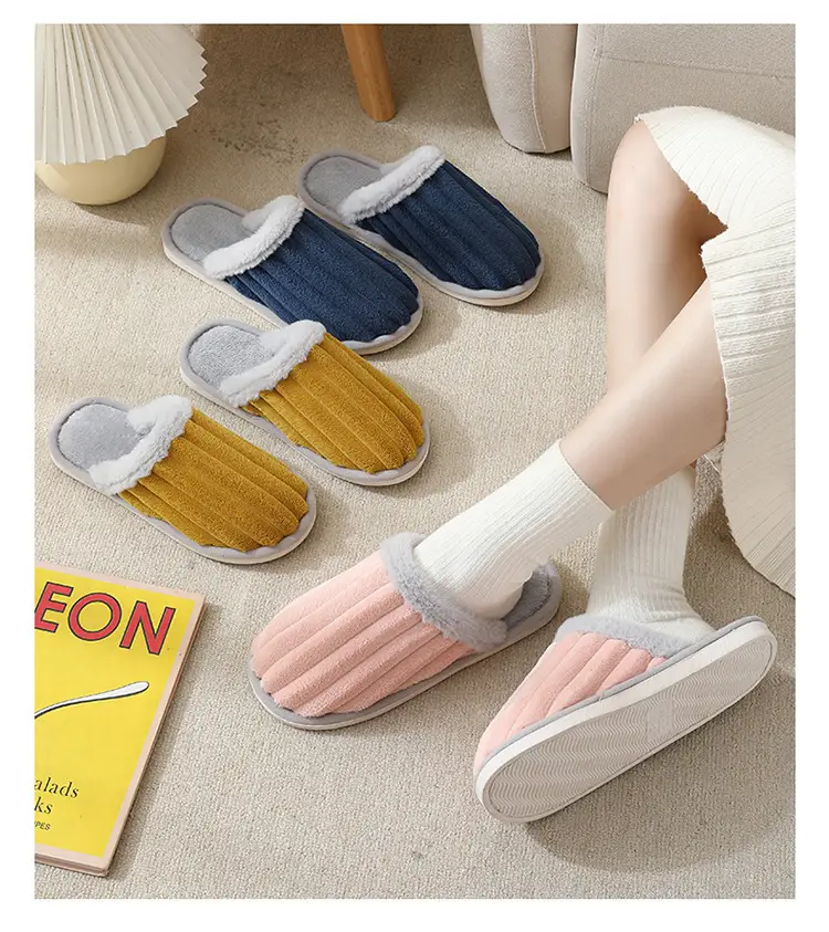Cute Winter Cotton Slippers for Men, Suitable for Home Use in Autumn and Winter, Indoor Warm Non-Slip Couple's Plush Cotton Slippers for Women — feature 17