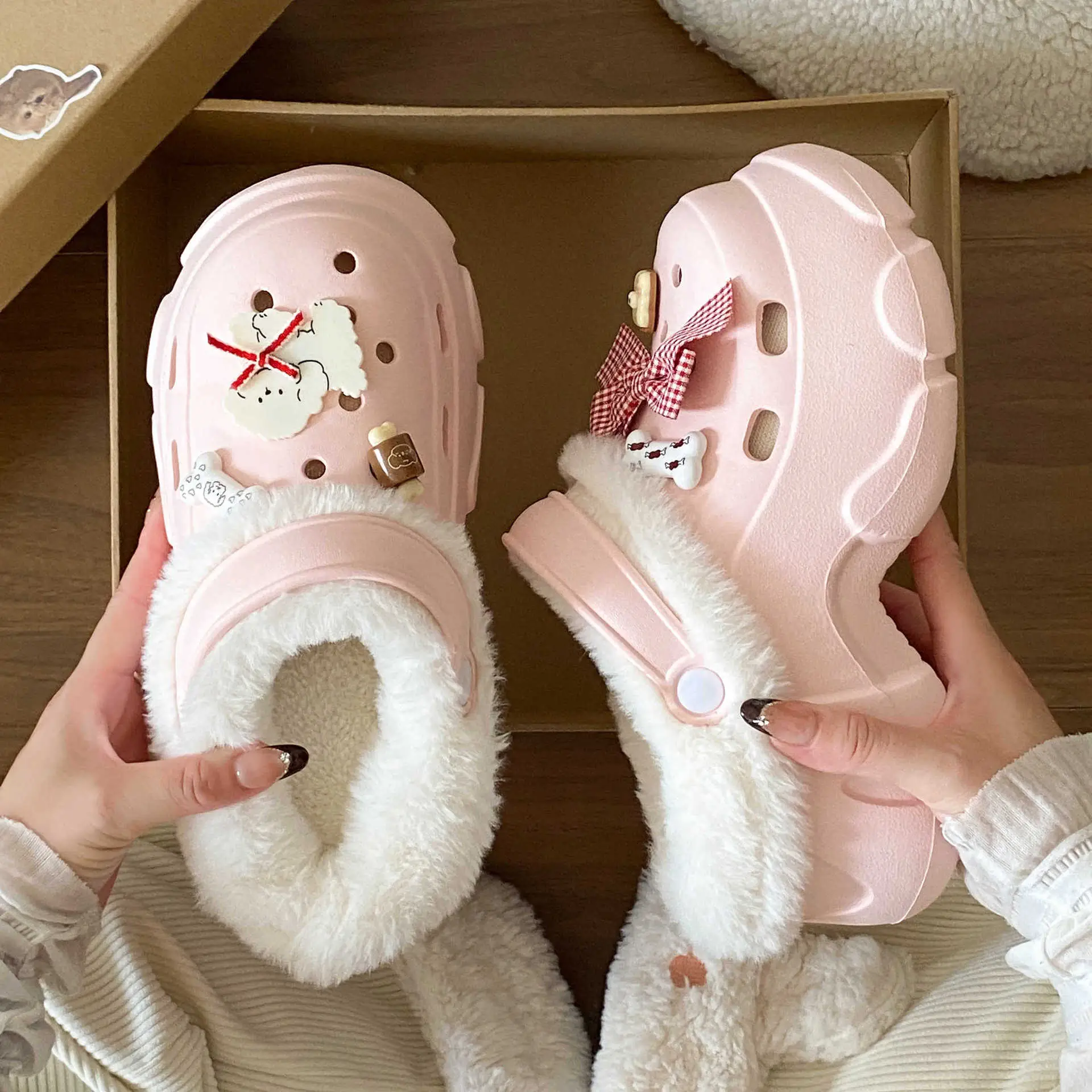 Winter Warm Thick Plush Eva Slippers for Women - Image 6