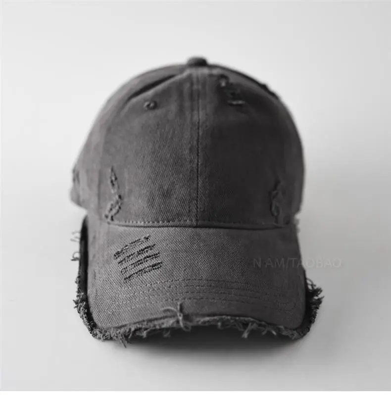 Men Brown Denim Baseball Cap with Fur Trim — feature 8