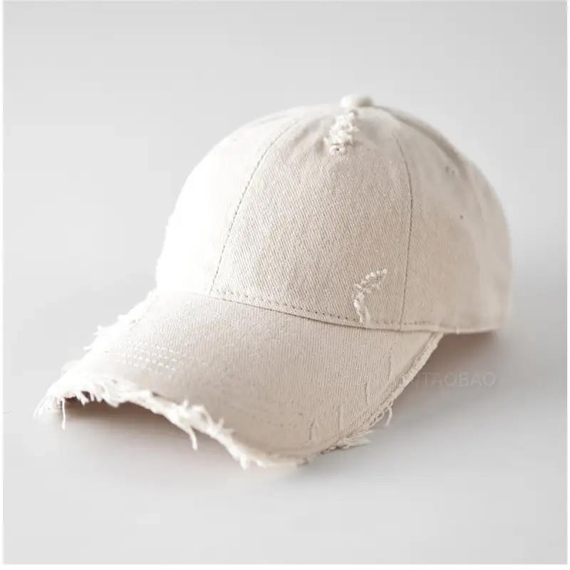 Men Brown Denim Baseball Cap with Fur Trim - Image 6