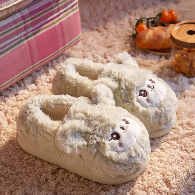 Furry Fleece Heel Shoes for Women Winter Warm - Image 2