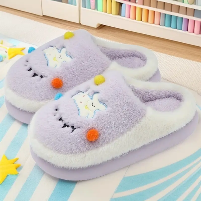 Pink Plush Cotton Slippers for Women Winter 2025 - Image 6