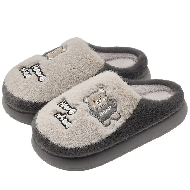 Pink Plush Cotton Slippers for Women Winter 2025 - Image 9