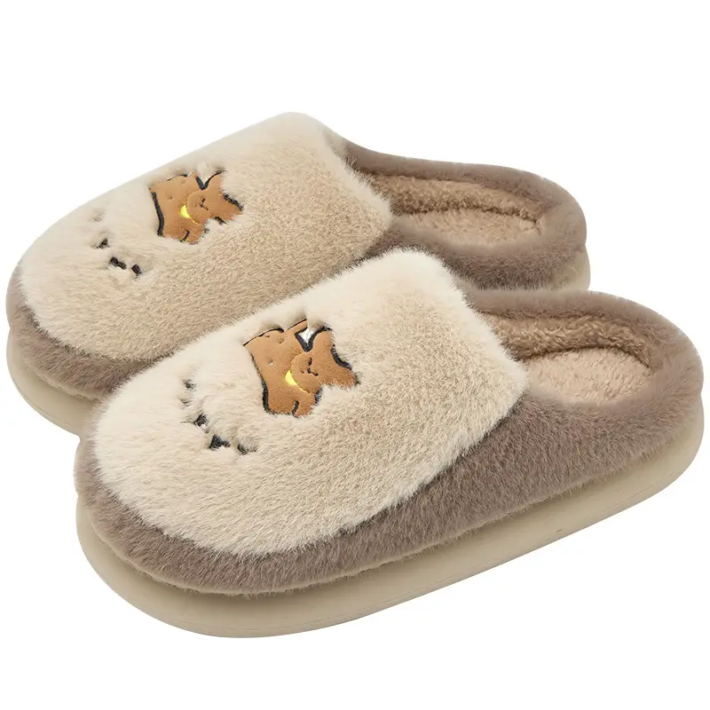Pink Plush Cotton Slippers for Women Winter 2025 - Image 2