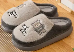 Pink Plush Cotton Slippers for Women Winter 2025 - Image 4