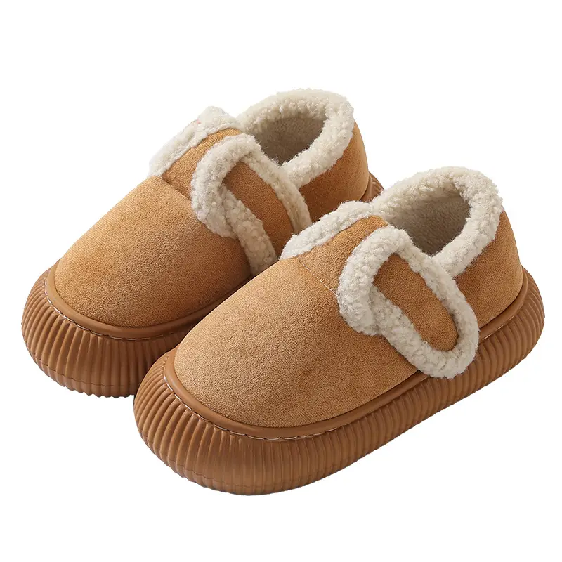 Women's Winter Closed-Back Cotton Slippers Tan