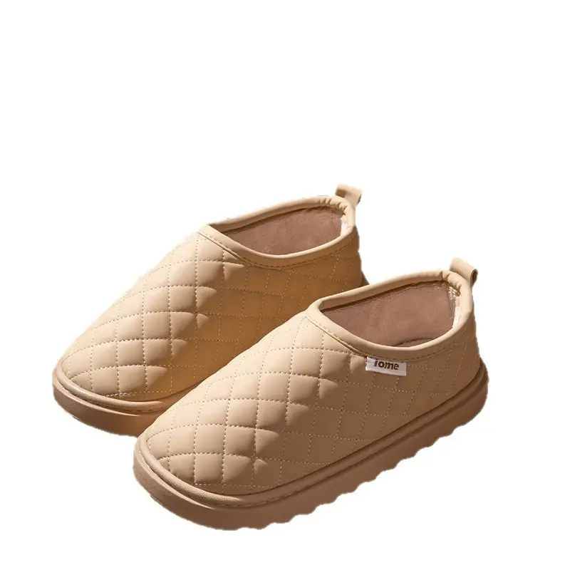 Women Waterproof Fleece Lined Slippers Winter Brown - Image 9