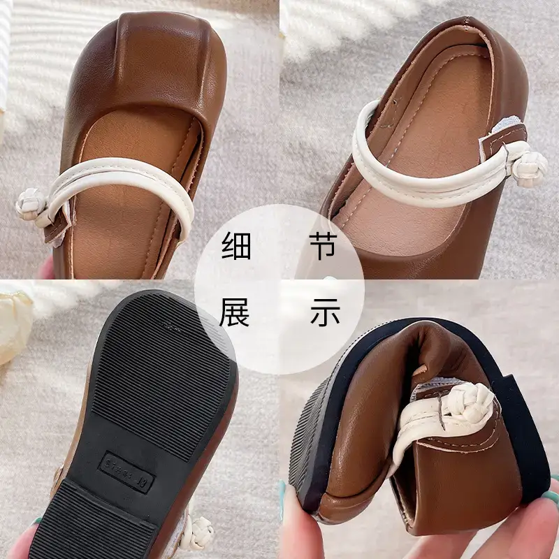 Girls Leather Flats Baby Princess Shoes Soft Sole