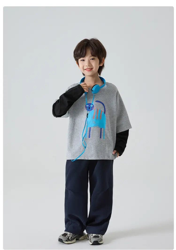 Kids Faux Fur Hand Print T-Shirt Spring Outfit — feature 13