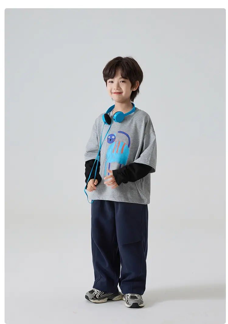 Kids Faux Fur Hand Print T-Shirt Spring Outfit — feature 14