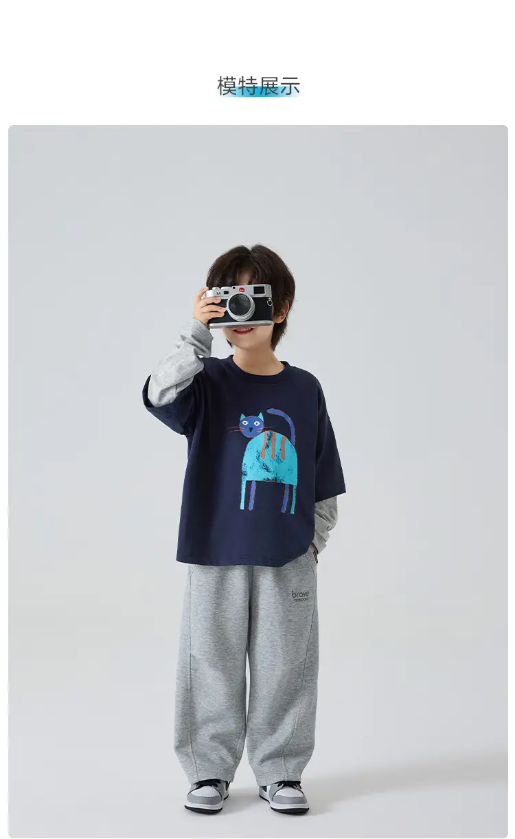Kids Faux Fur Hand Print T-Shirt Spring Outfit — feature 8