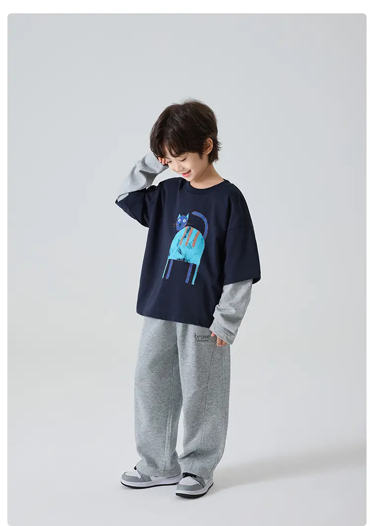 Kids Faux Fur Hand Print T-Shirt Spring Outfit — feature 9