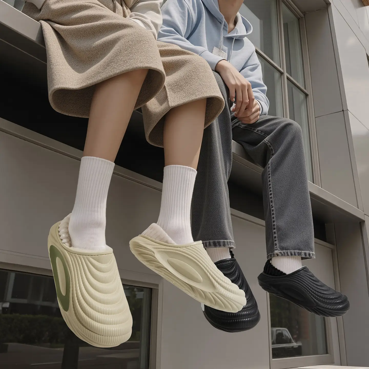 Winter Waterproof Cotton Slippers for Men, Closed Back Warm Fleece Lined - Image 8