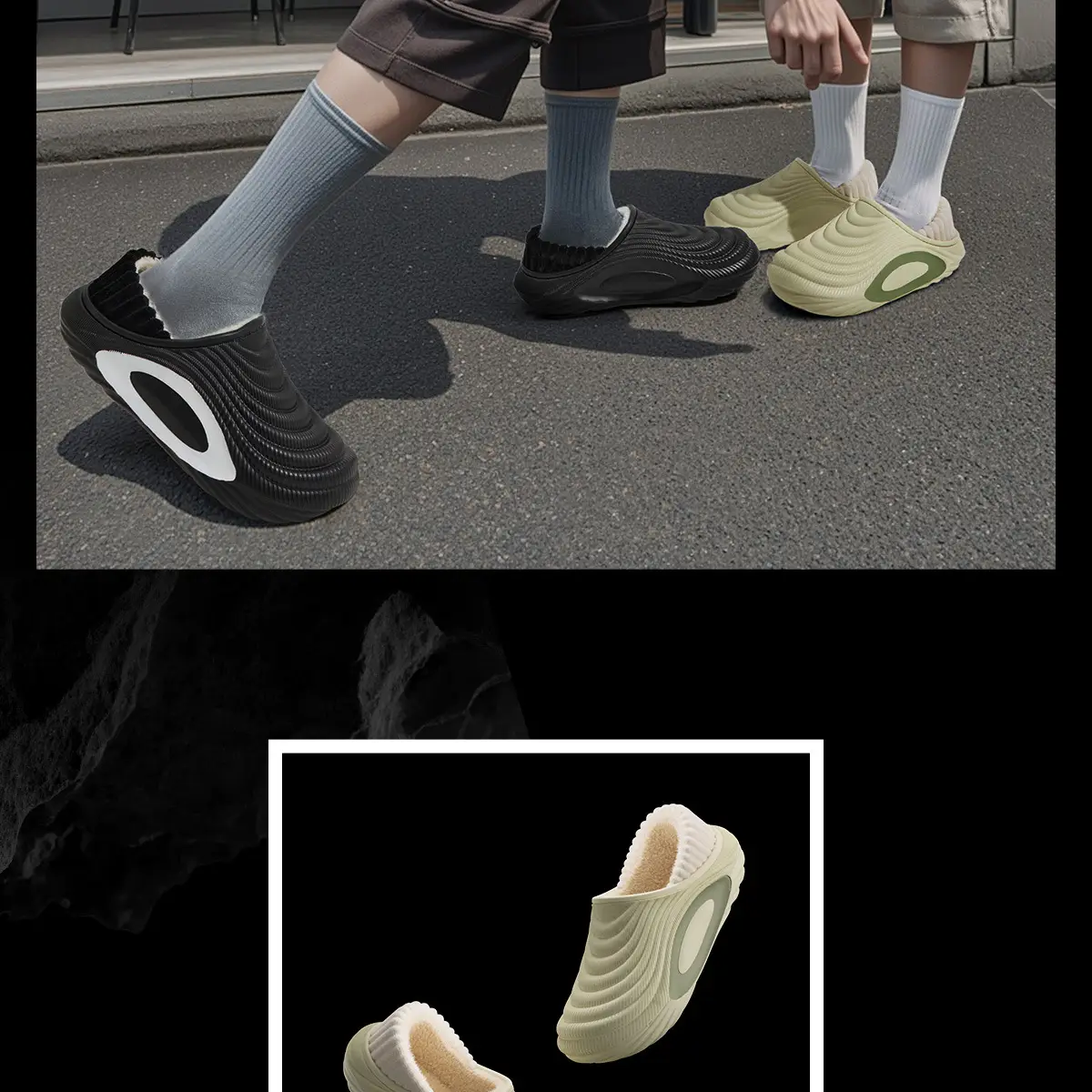 Winter Waterproof Cotton Slippers for Men, Closed Back Warm Fleece Lined — feature 16