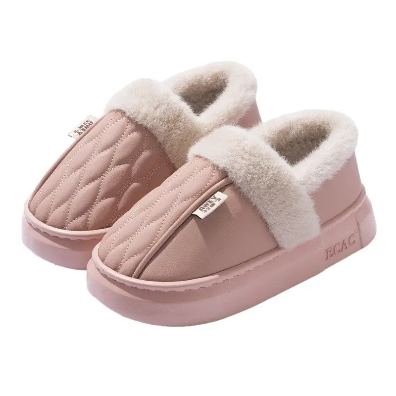 Men's Waterproof Fleece Slippers Grey Winter - Image 11