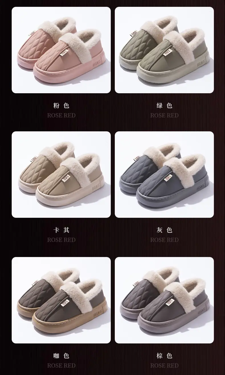 Men's Waterproof Fleece Slippers Grey Winter — feature 4