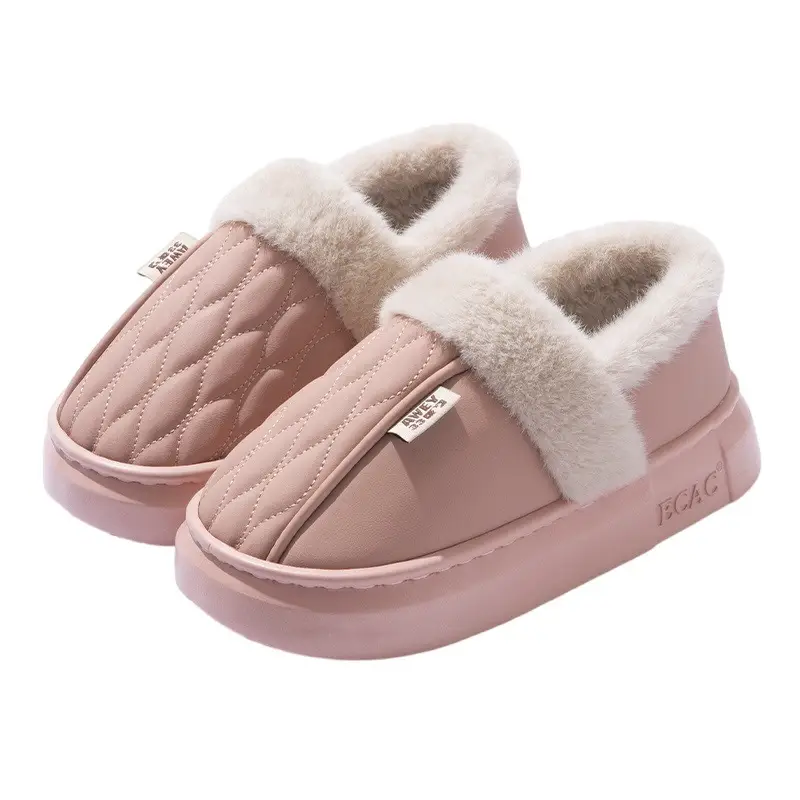 Men's Waterproof Fleece Slippers Grey Winter - Image 2
