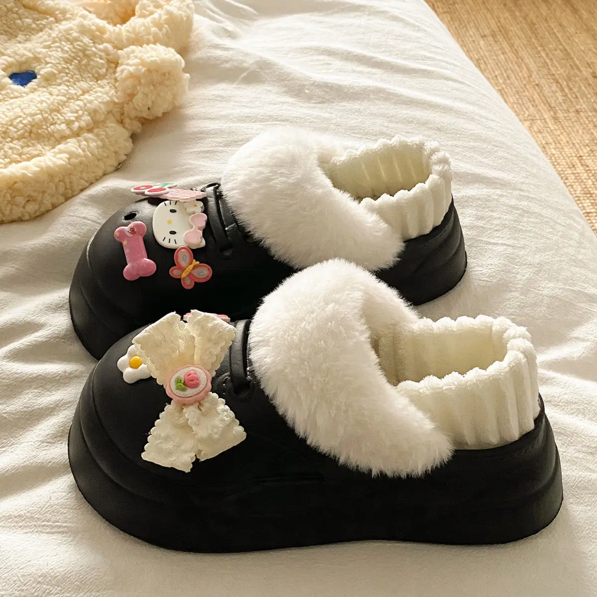 Autumn Winter Cat Heart Warm Toe Cap Shoes — feature 36