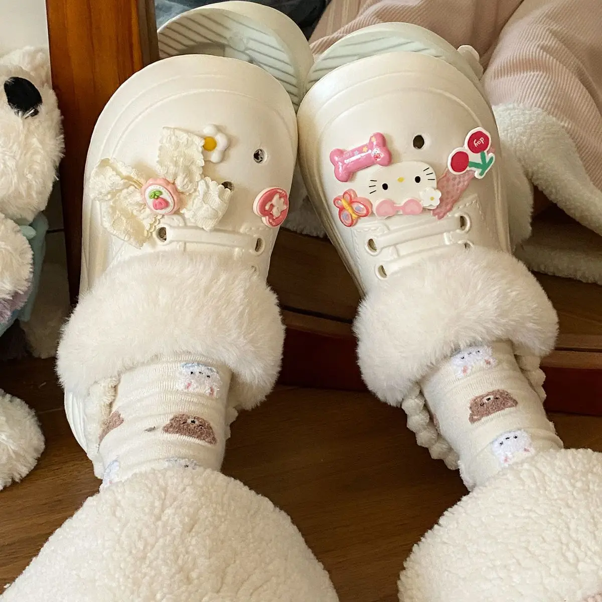 Autumn Winter Cat Heart Warm Toe Cap Shoes — feature 41