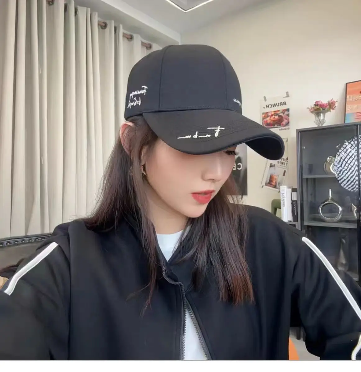 Women Purple Embroidered Baseball Cap Small — feature 4