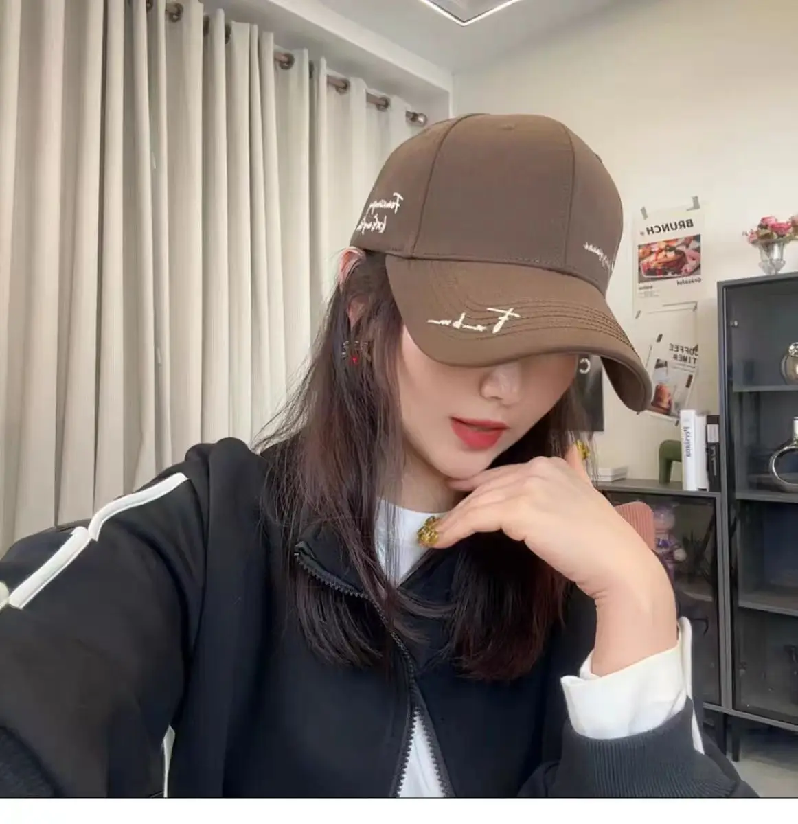 Women Purple Embroidered Baseball Cap Small — feature 6