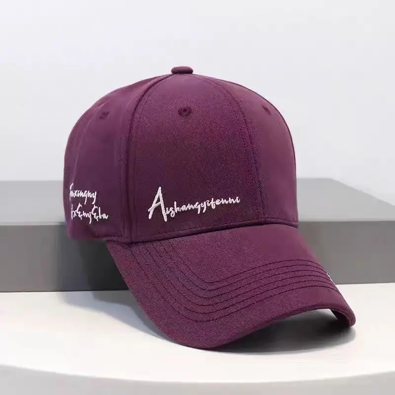 Women Purple Embroidered Baseball Cap Small - Image 4