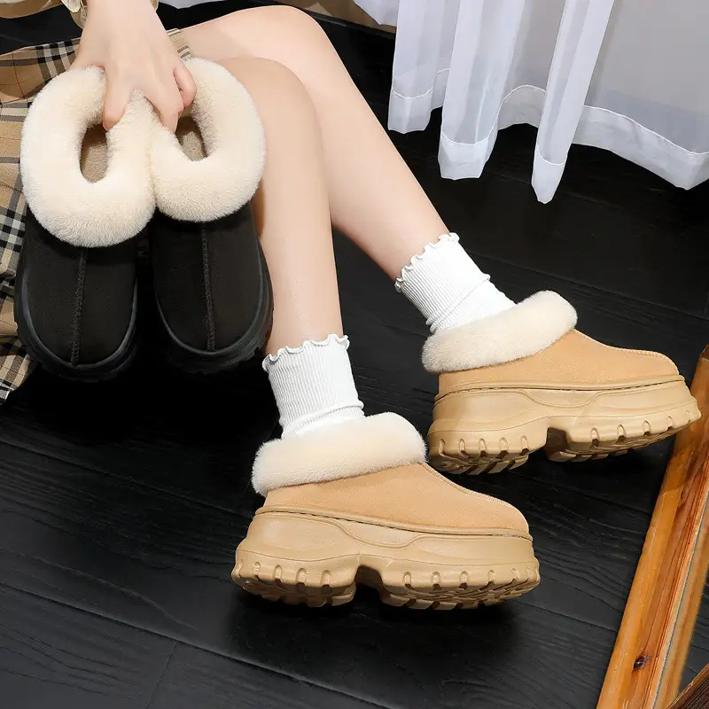 Thick-Soled Snow Boots for Women, Winter Home Warm Plush Outerwear, High-Top Casual Non-Slip Wear-Resistant Women's Cotton Shoes Wholesale - Image 6