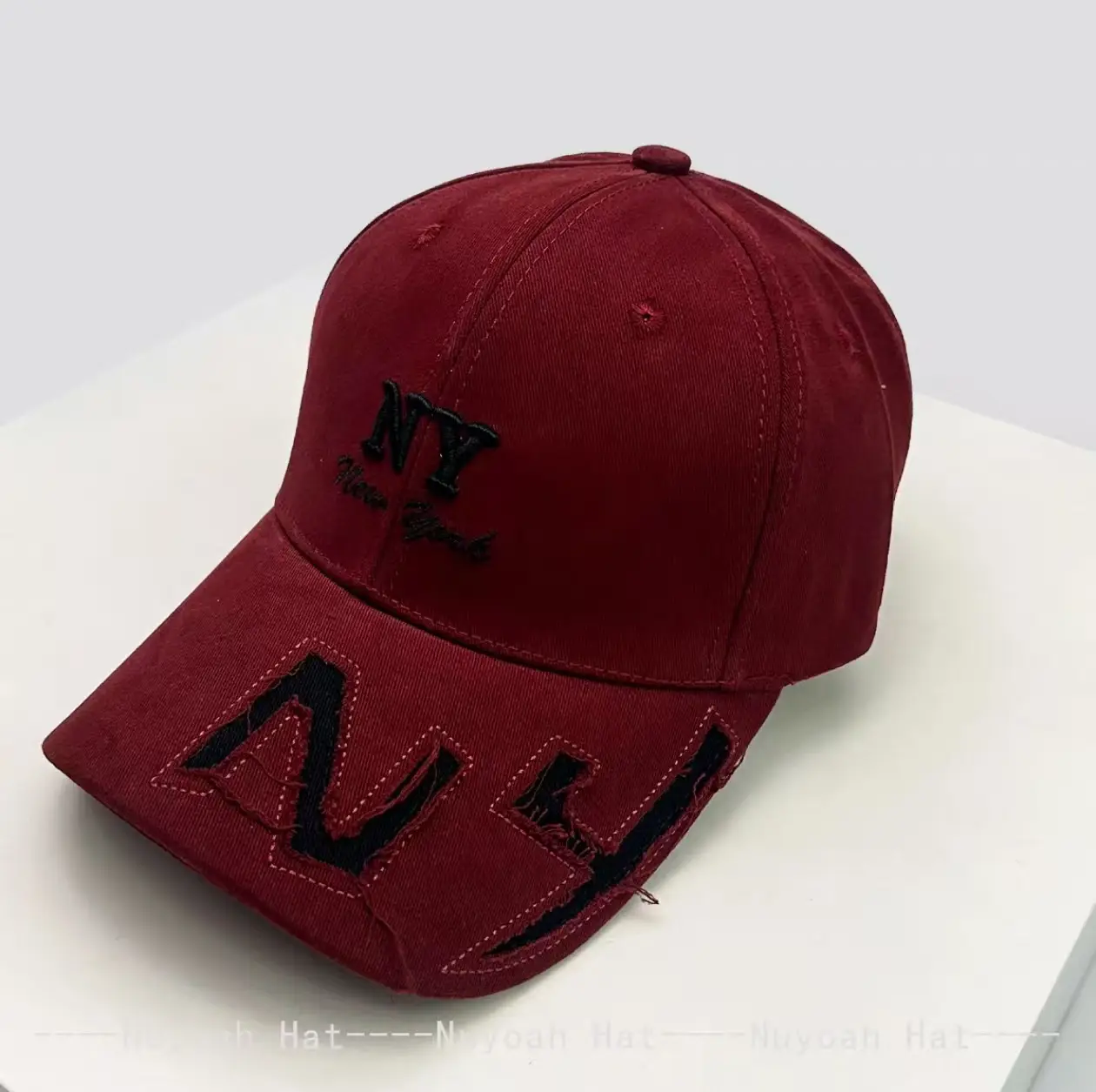Women Maroon NY Logo Baseball Cap - Image 5