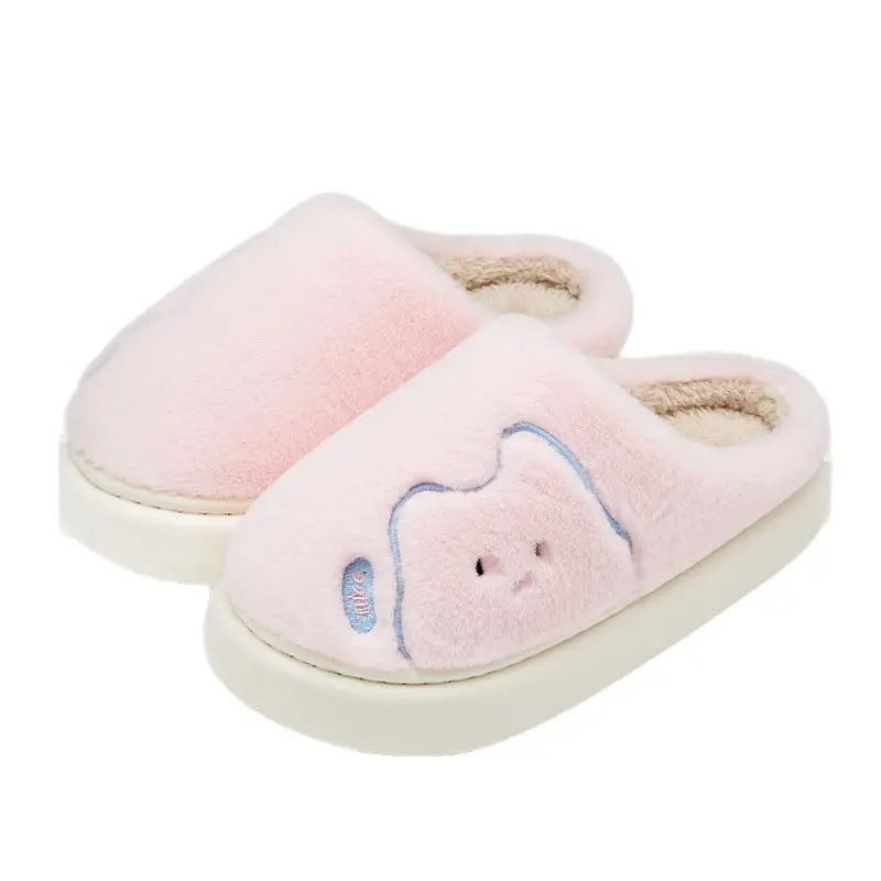 Cute Cotton Slippers for Women 2025 New Autumn and Winter Indoor Home Thick-Soled Non-Slip Warm Plush Slippers for Men - Image 8