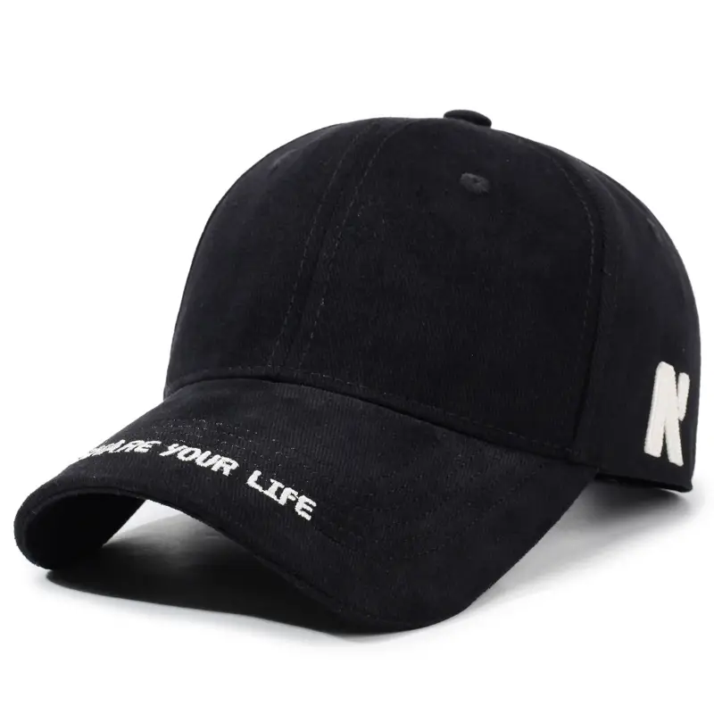 Black Letter Embroidered Baseball Cap for Women