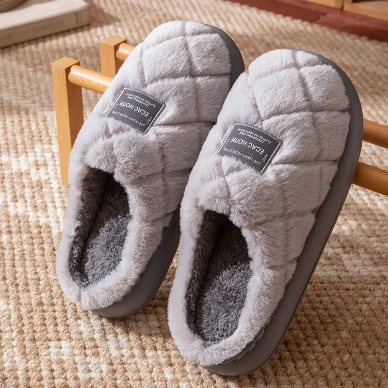 Men Winter Fleece Slippers Warm Non-Slip - Image 2