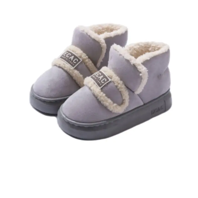 Thick-Soled Cotton Shoes for Women, New Winter 2024 Warm Fleece-Lined Thickeneded Anti-Slip Low-Cut Bread Snow Cotton Furry Shoes - Image 3