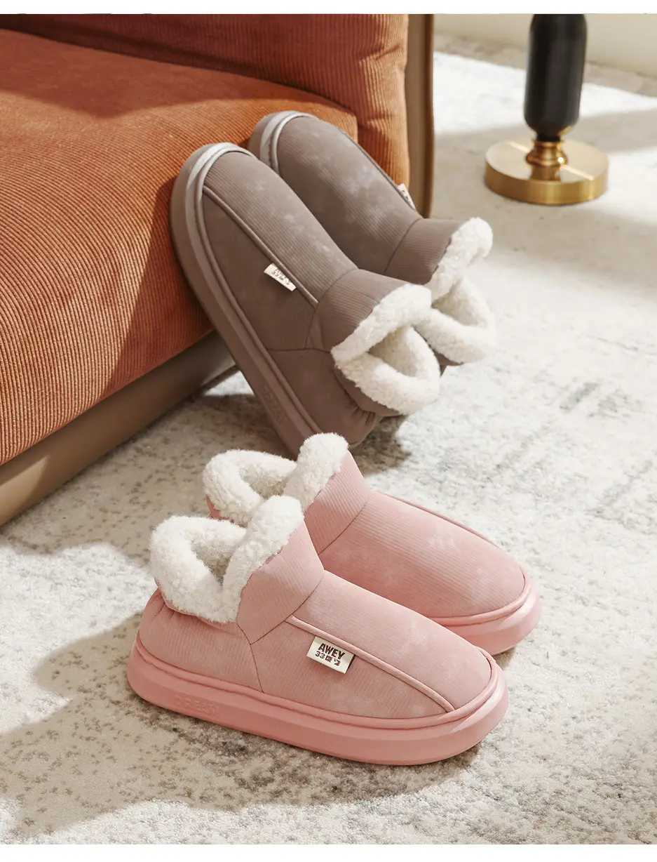 Winter Cotton Heeled Slippers for Men Women Warm Non-Slip — feature 16