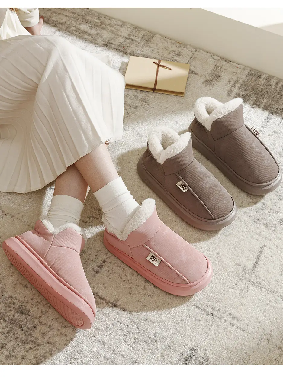 Winter Cotton Heeled Slippers for Men Women Warm Non-Slip — feature 18