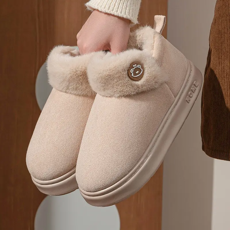 British Style Bag Heel Cotton Slippers for Women Winter 2025 New Outer Wear Thick Sole Fleece-Lined Snow Boots Warm Cotton Shoes for Men - Image 7