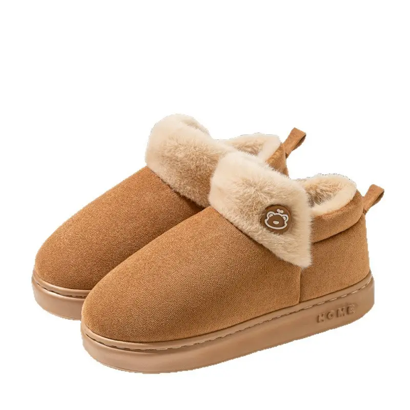 British Style Bag Heel Cotton Slippers for Women Winter 2025 New Outer Wear Thick Sole Fleece-Lined Snow Boots Warm Cotton Shoes for Men - Image 10