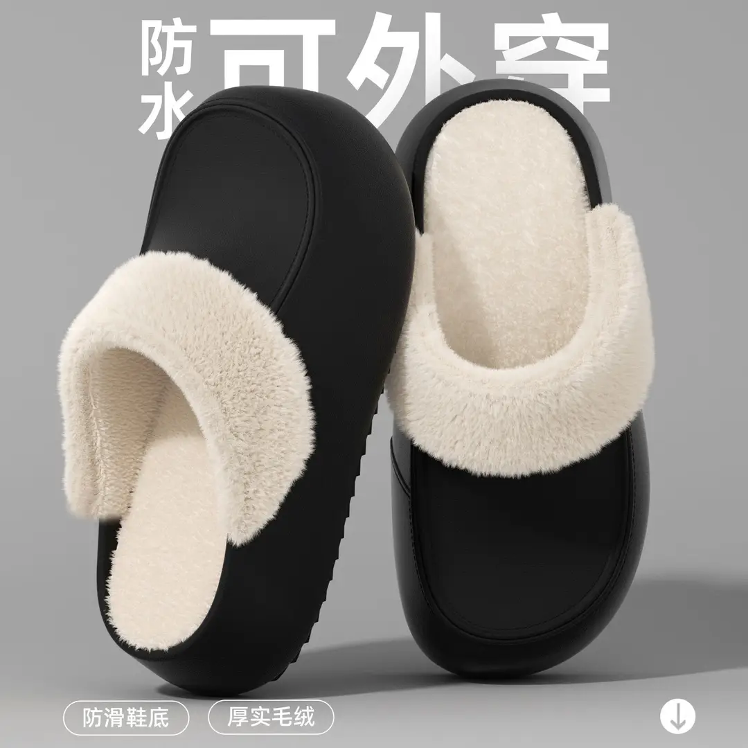 Stuffed Warm Cotton Slippers for Women 2025 New Autumn and Winter Indoor Home Non-Slip Thick-Soled Cotton Slippers for Women - Image 8