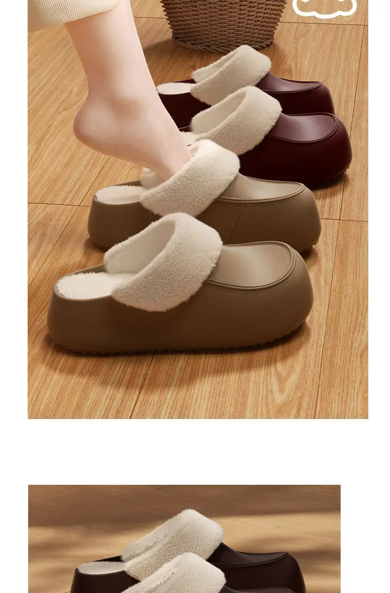 Stuffed Warm Cotton Slippers for Women 2025 New Autumn and Winter Indoor Home Non-Slip Thick-Soled Cotton Slippers for Women — feature 3