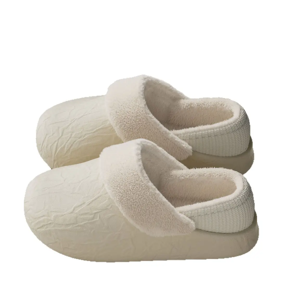 2025 New Cotton Slippers Women's Winter Thick-Soled Indoor Home Stuffed Slippers Home Waterproof Bag Heel Cotton Shoes Men - Image 11