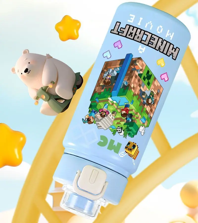 Minecraft Game Double-Drink Thermos Cup High-Value Straw Cup Gift 316 Stainless Steel Student Portable Water Cup — feature 16