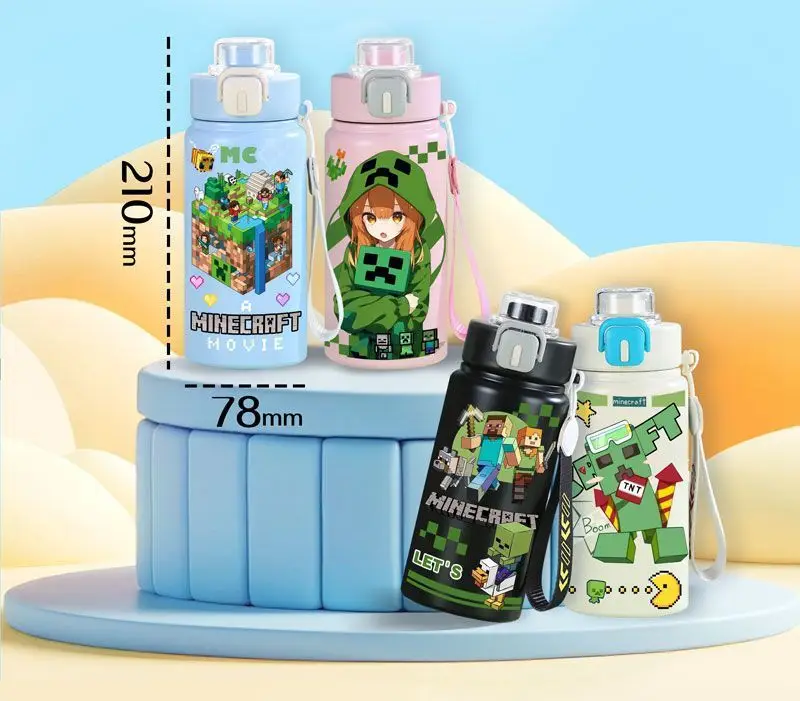 Minecraft Game Double-Drink Thermos Cup High-Value Straw Cup Gift 316 Stainless Steel Student Portable Water Cup — feature 23