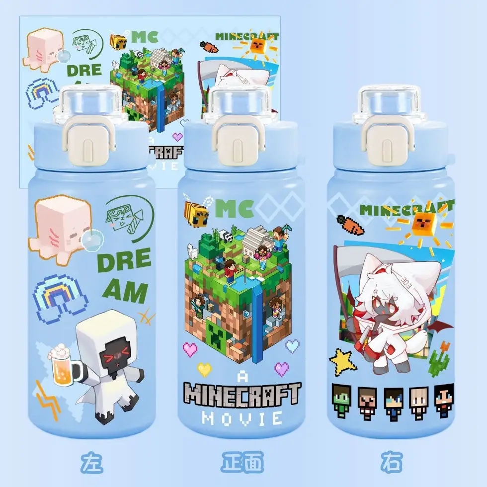 Minecraft Game Double-Drink Thermos Cup High-Value Straw Cup Gift 316 Stainless Steel Student Portable Water Cup
