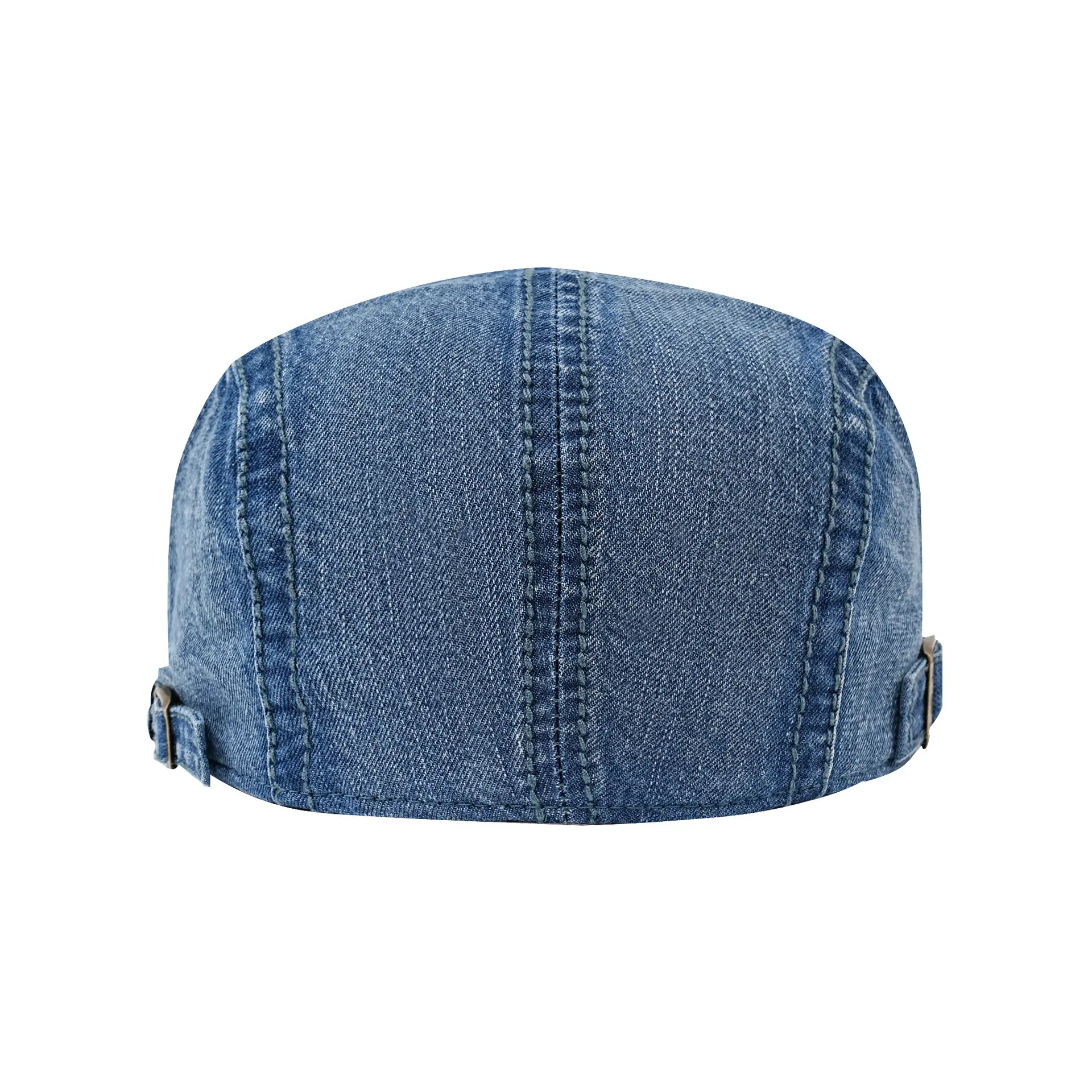 Washed Cotton Denim Forward Cap Retro British Beret Women's Flat Top Painter Duckbill Cap Backwards Worn Baseball Cap - Image 10