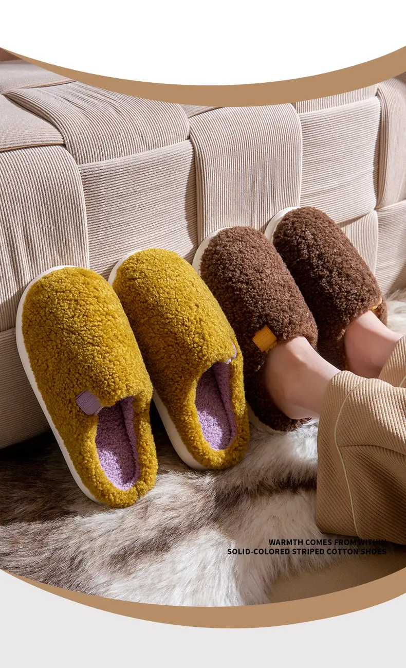 Women's Fleece Slippers Rumeili Anti-Slip Large — feature 12