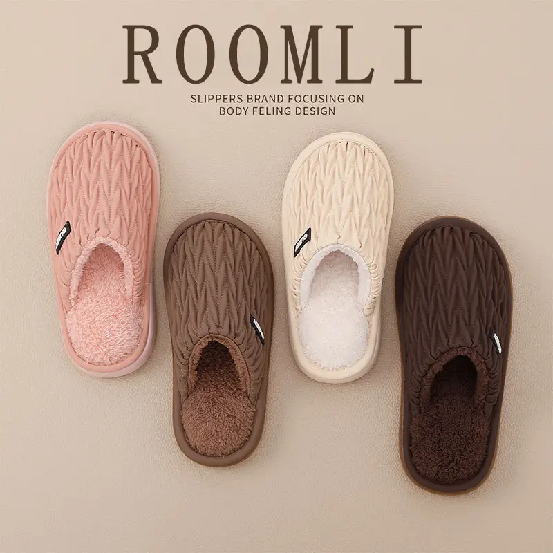 2025 Winter Cotton Slippers Grey Non-Slip Warm - Image 7