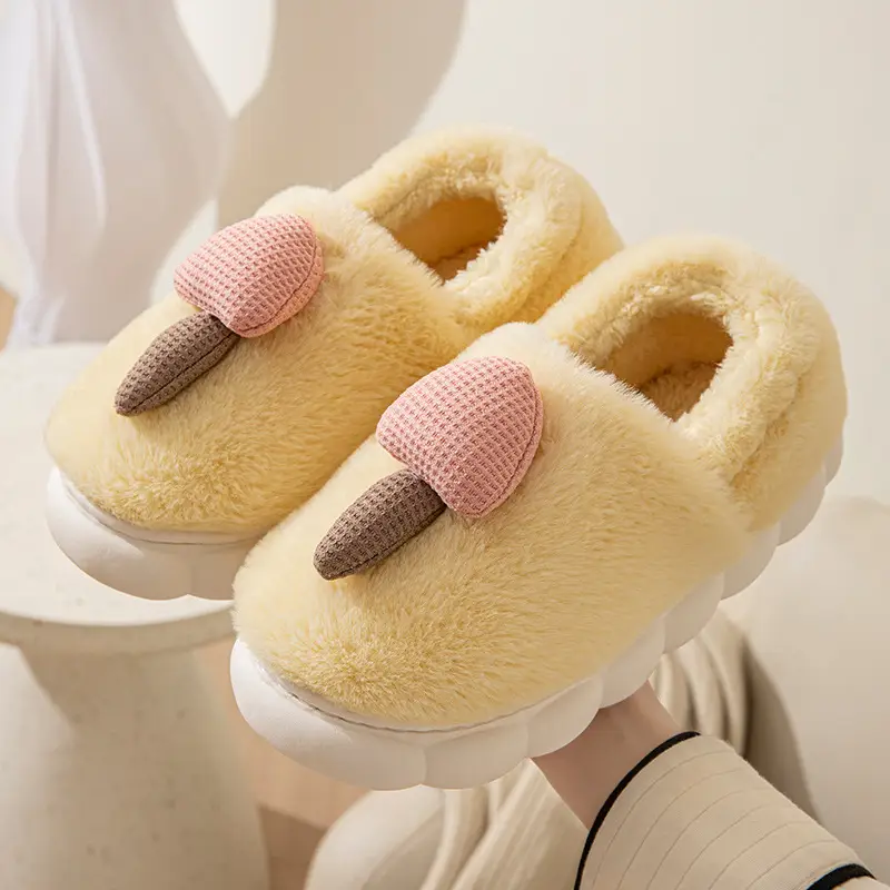 Cotton Slippers for Women Thick-Soled Autumn and Winter Home Furnishings for Couples Indoor Warm and Cute Non-Slip Men's Cotton Slippers Wholesale - Image 14